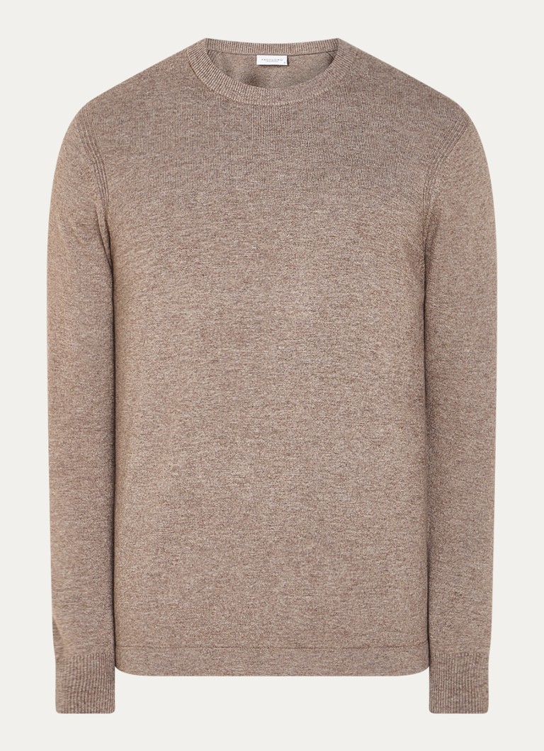 Profuomo Fine-knit wool blend pullover with melange design