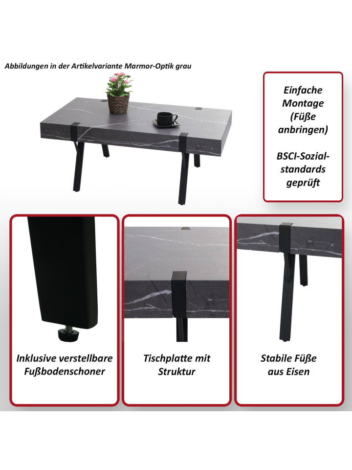 MCW Couchtisch L54, Marmor-Optik grau günstig kaufen onesize