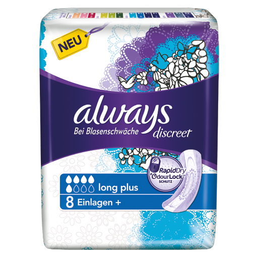 ALWAYS discreet Inkontinenz Einl.long plus  8 St  Binden