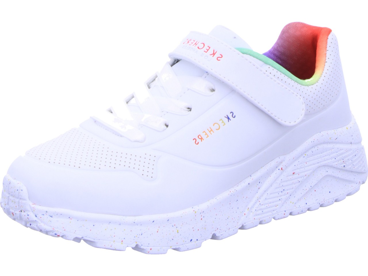 SKECHERS Mädchen Sneaker weiss Uno Lite-Rainbow Specks
