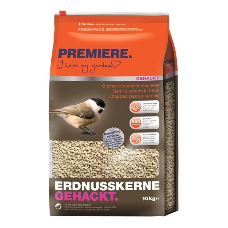 PREMIERE Wildvogelfutter PREMIERE Erdnusskerne gehackt, 10kg 10 kg