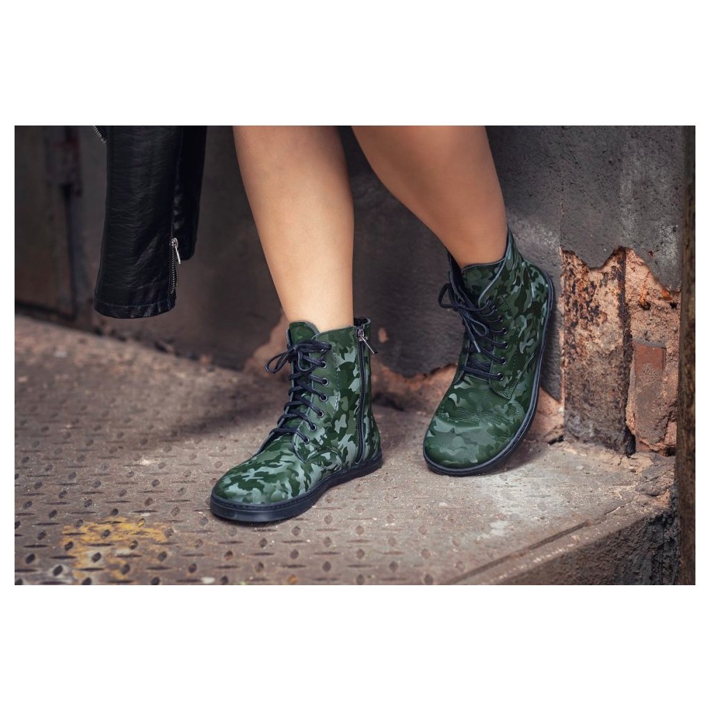 Peerko Go Camo grüne Barfuß-Stiefeletten