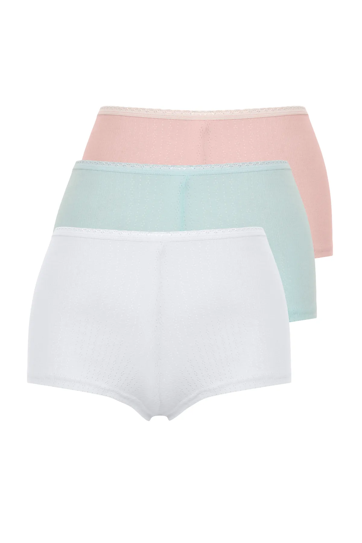 Trendyol Collection  3er-Pack Boxershorts aus Baumwolle in Weiß und Mehrfarbig - THMSS24KU00033