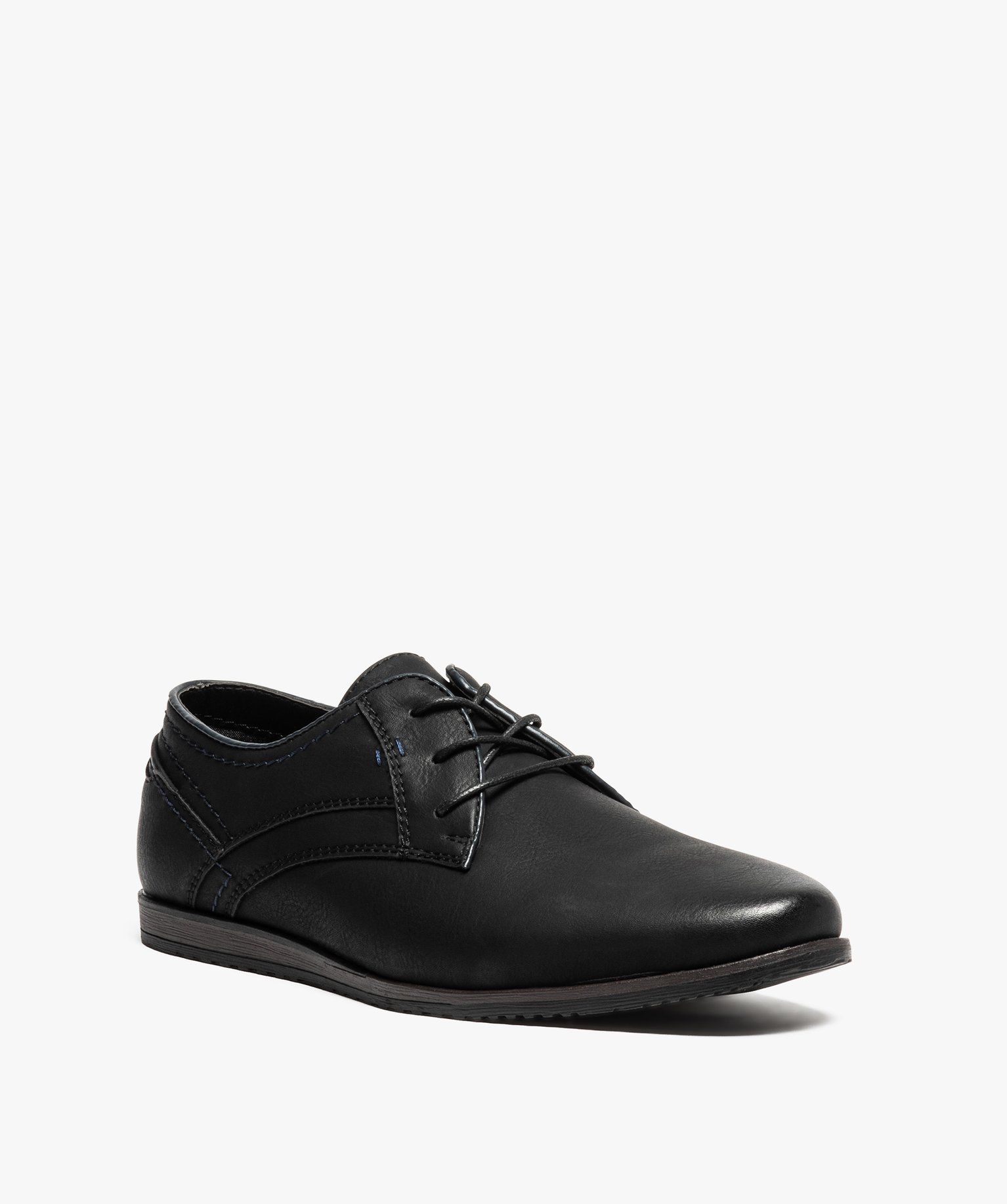 Derbies homme unis avec surpiqres contrastées noir | GEMO