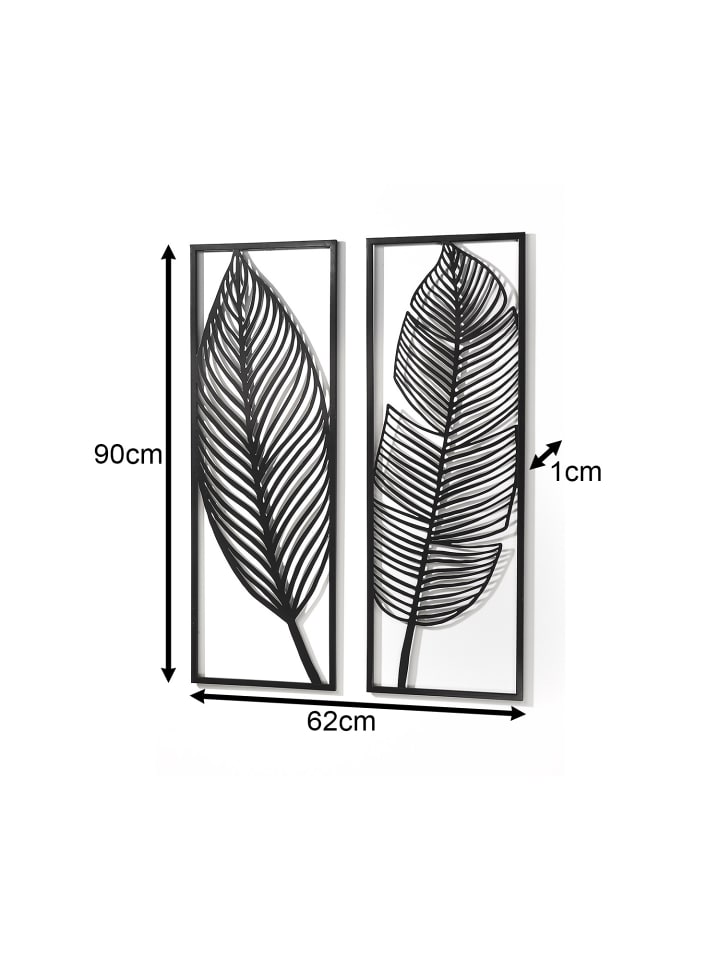 kobolo Metallbild FEATHER in Schwarz günstig kaufen onesize