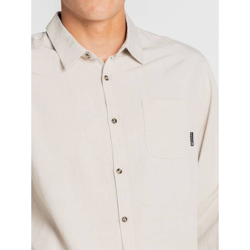 RUSTY OVERTONE LONG SLEEVE LINEN SHIRT Langarmhemd Herren
