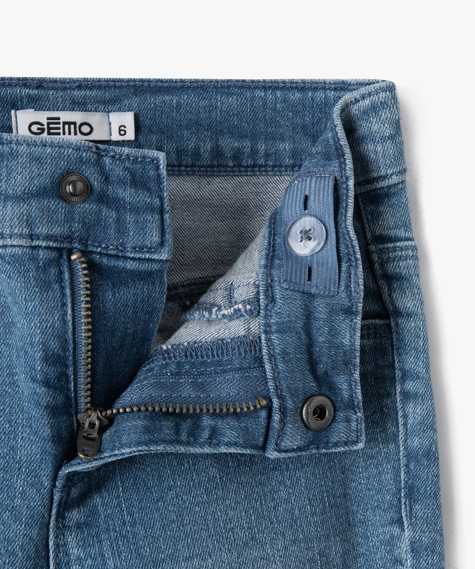 Pantacourt fille en jean coupe Slim stone | GEMO