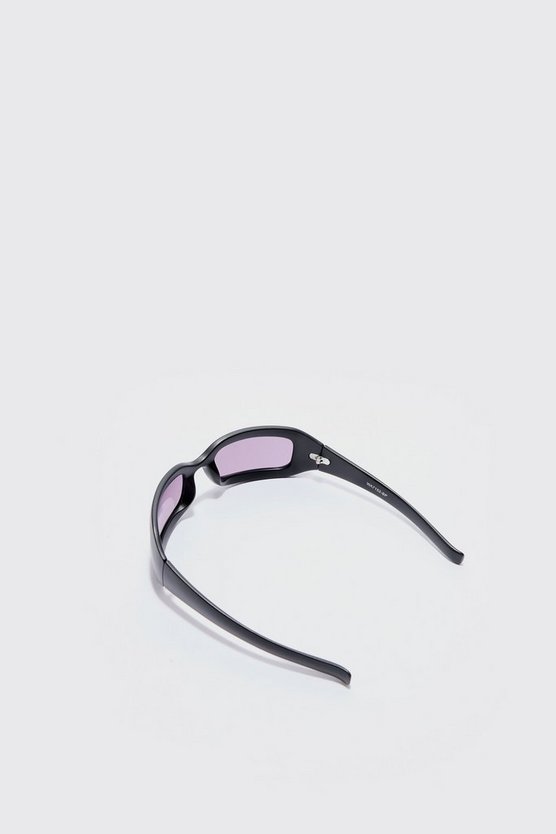 Klobige eckige Sonnenbrille in Schwarz