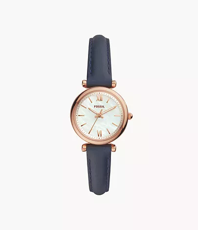 Fossil Damenuhr Carlie Mini Leder Marine