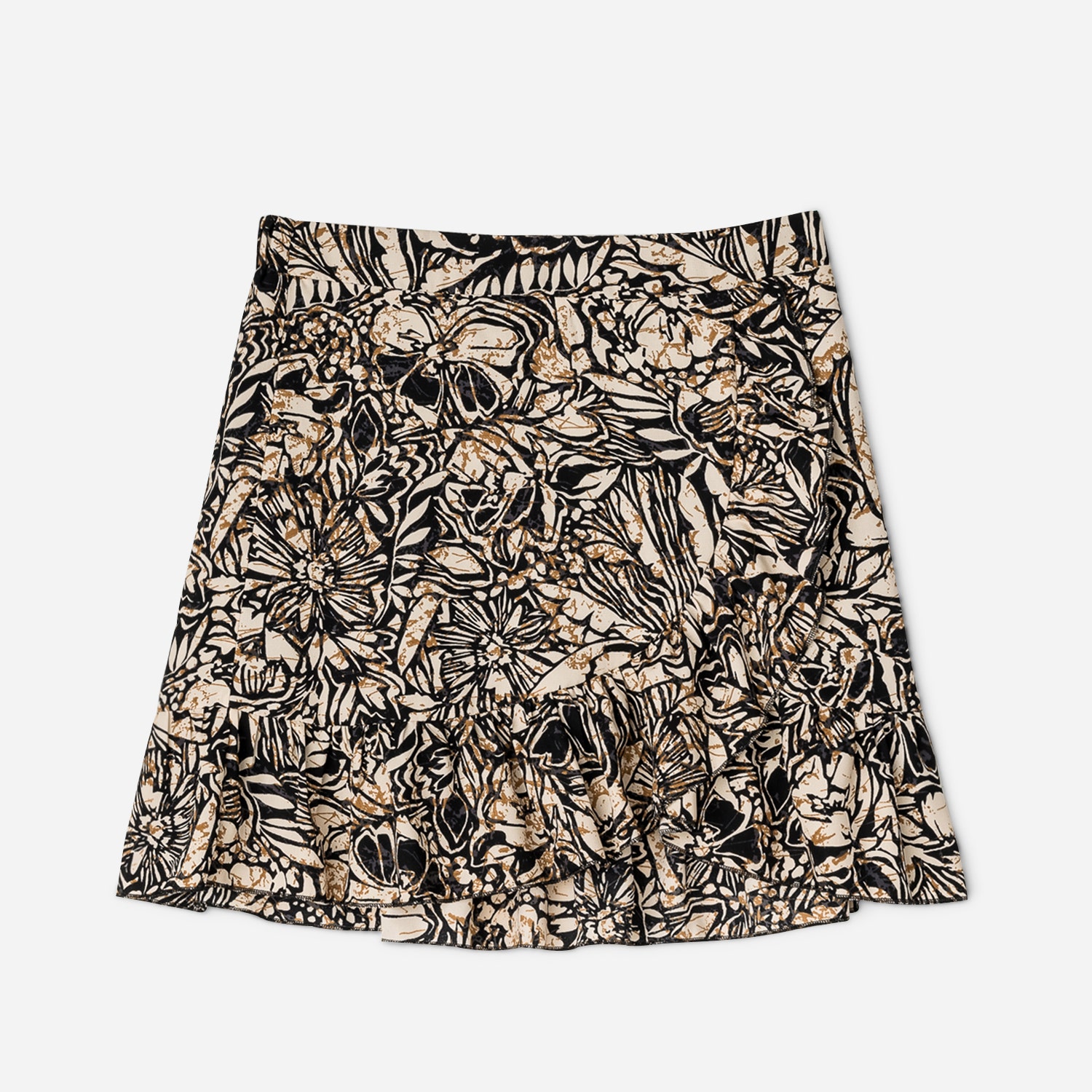 Jupe courte TEXTO beige imprimé floral
