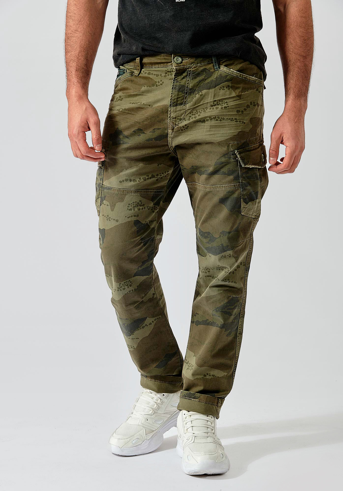 KALIS  Jean relaxed fit kaki homme