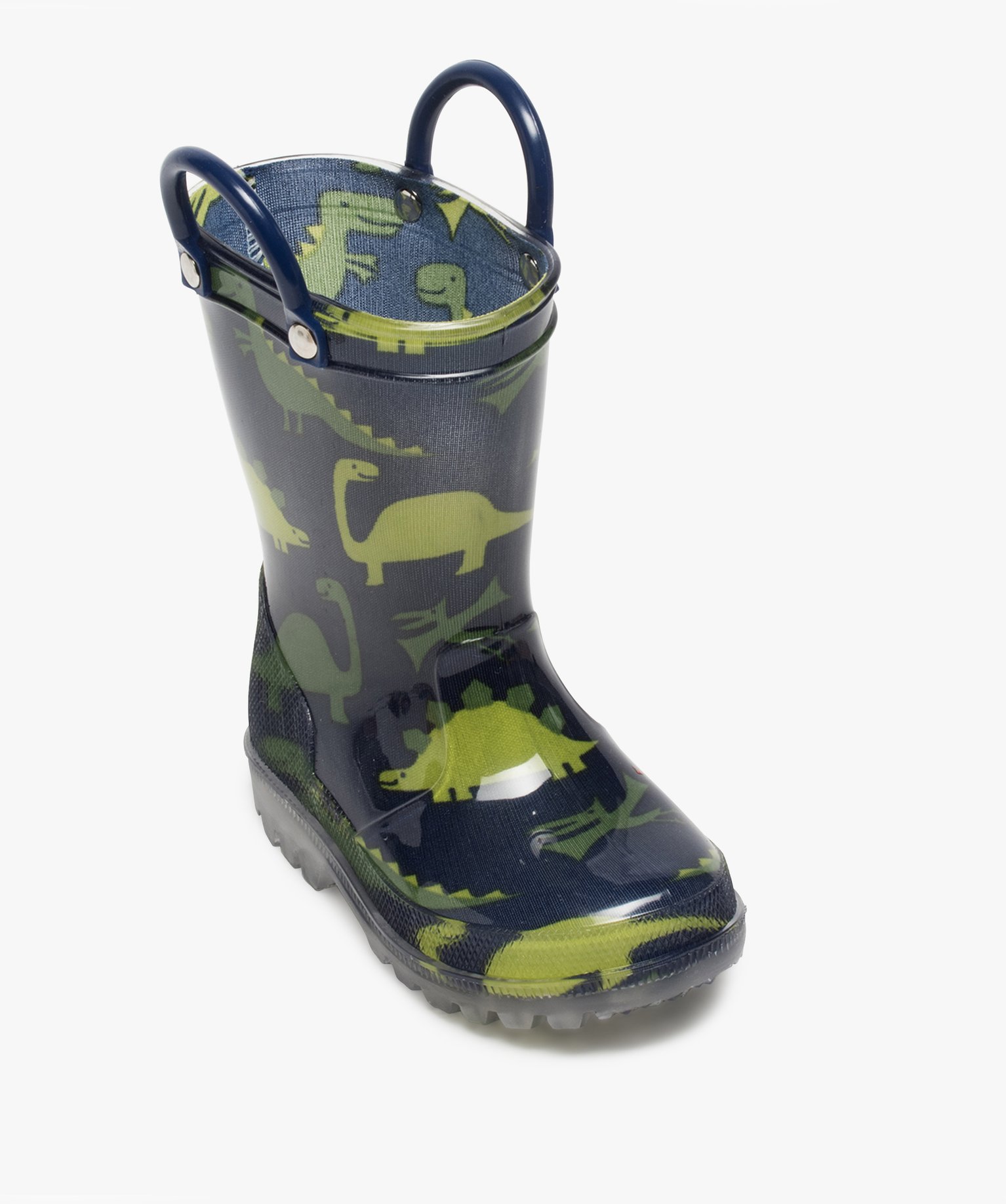 Bottes de pluie bébé Garçon à anses imprimées dinosaures marine | GEMO