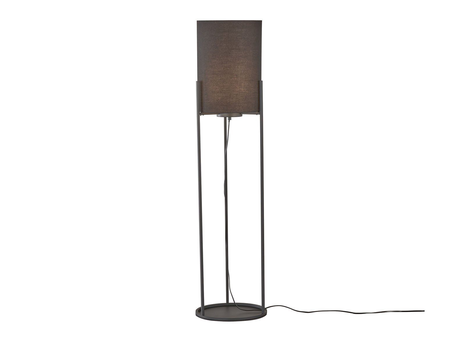 meineWunschleuchte LED Stehlampe, Leuchtmittel dimmbar, LED wechselbar, Warmweiß, kleine Designer Bodenlampe innen 114cm Lampen-Schirm Stoff LED dimmbar
