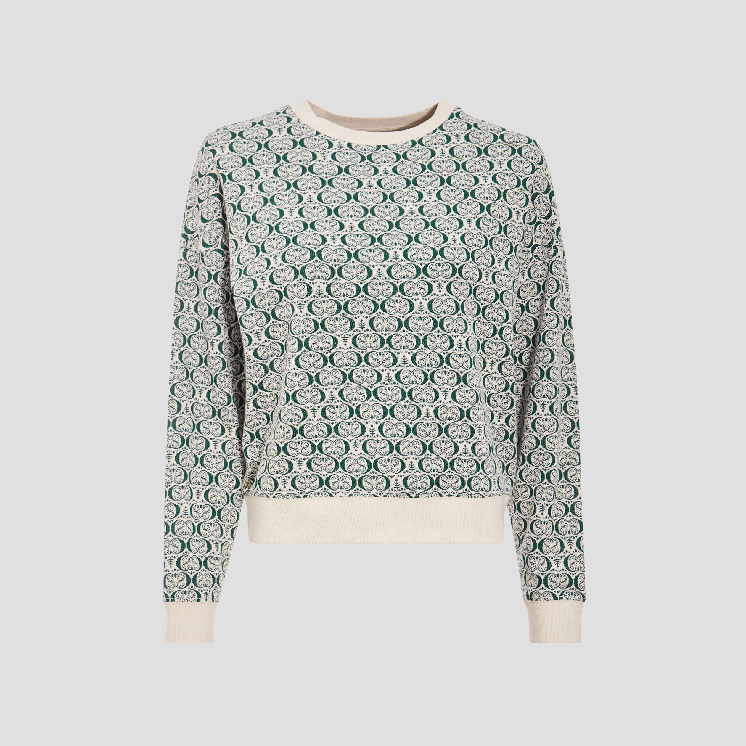 Sweat avec col rond vert foncé femme | Cache Cache