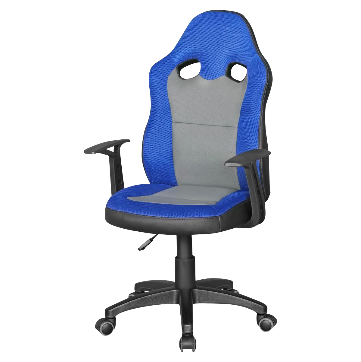 Amstyle Kinderdrehstuhl SPEEDY Jugendstuhl Kinderschreibtischstuhl Drehstuhl ergonomisch - blau/grau