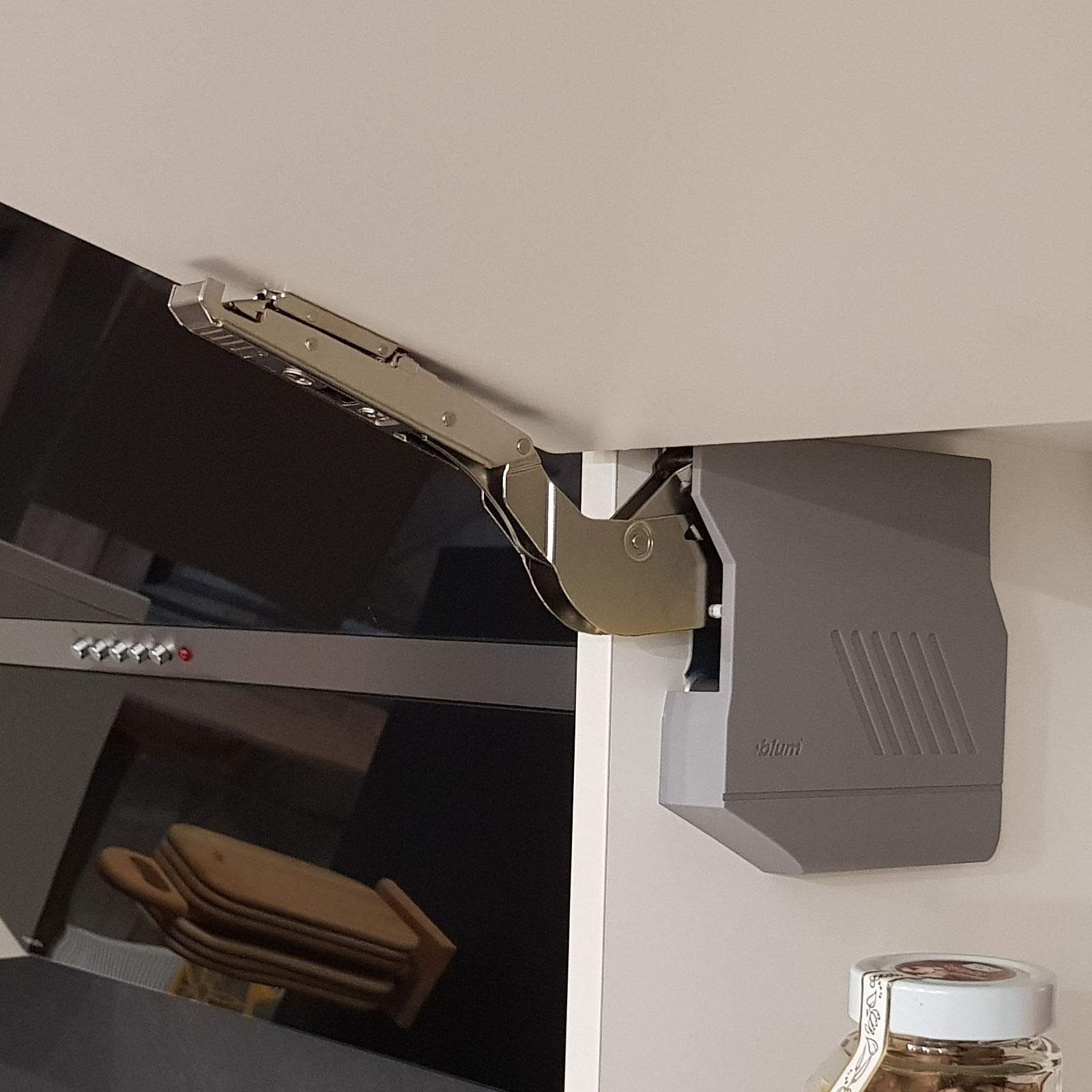 blum Möbelbeschlag Komplettset BLUM Aventos HK-S Klappenbeschlag grau inkl. Abdeckkappen