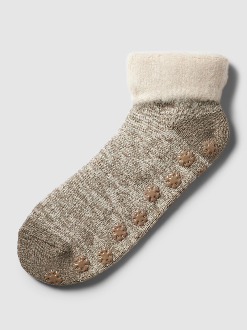Socken mit Allover-Muster Modell 'WARM-UP' in taupe