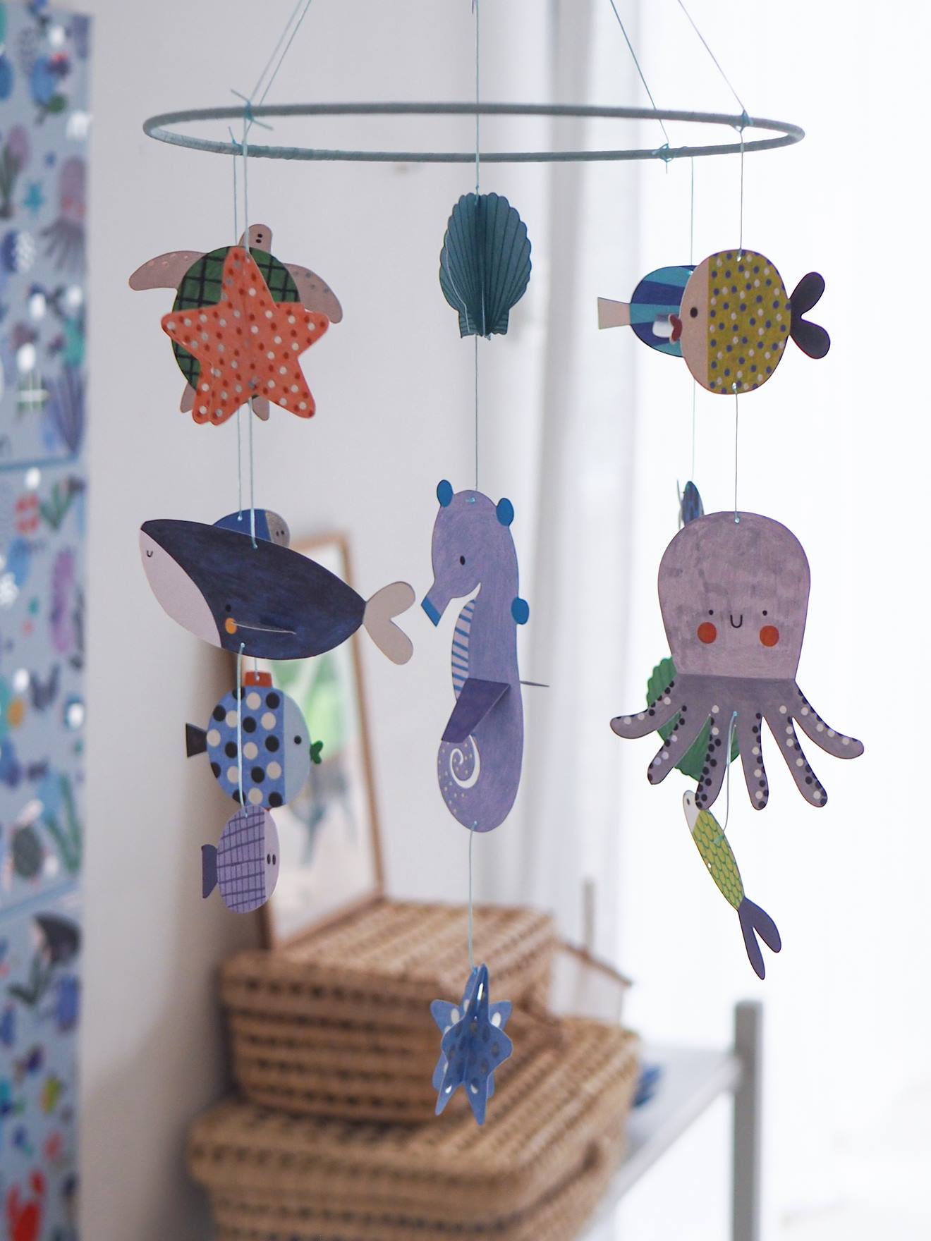 Djeco Kinder Papier-Mobile Ozean DJECO - blau