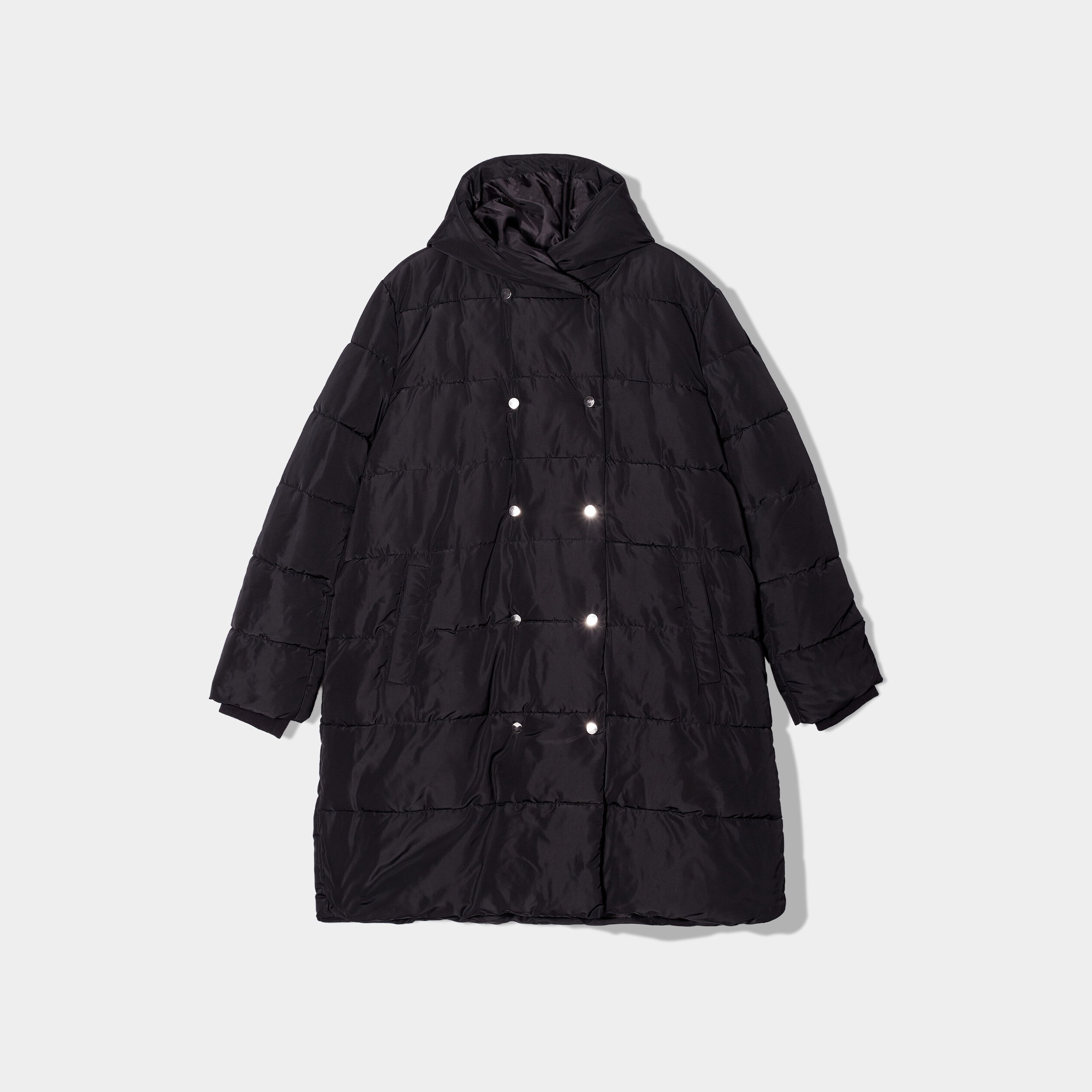 Manteau matelassé col montant châle noir femme grande taille | La Halle