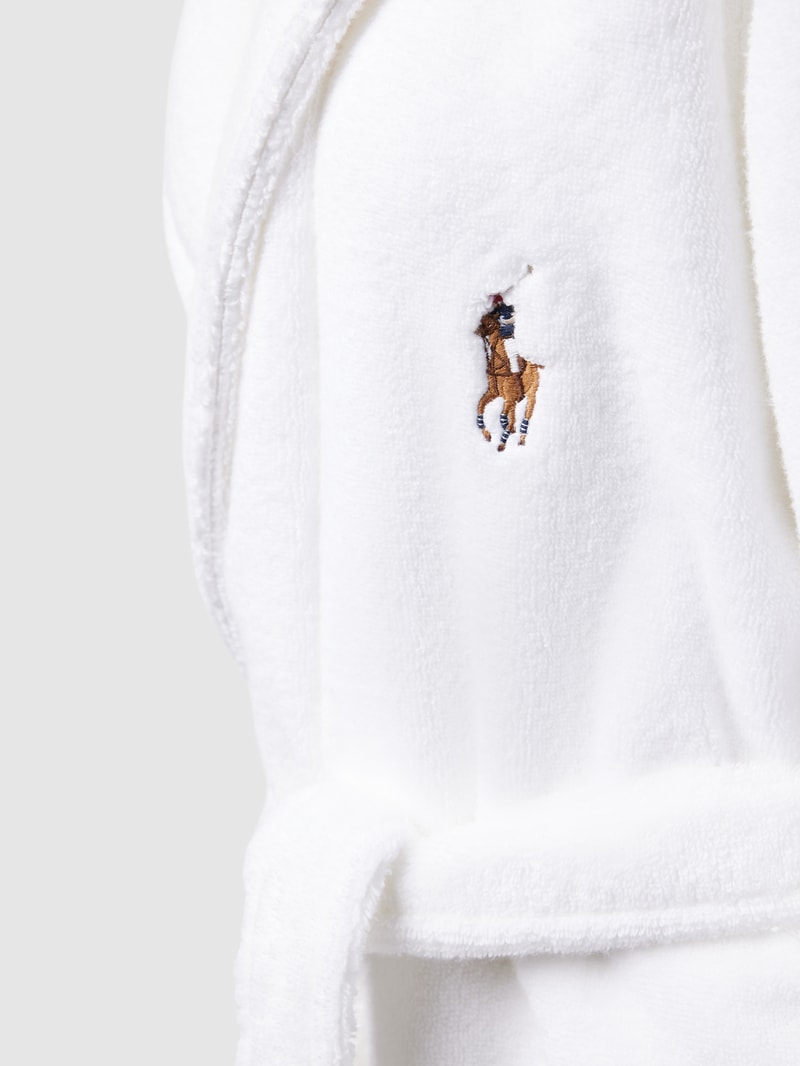 Bademantel mit Label-Stitching in weiß