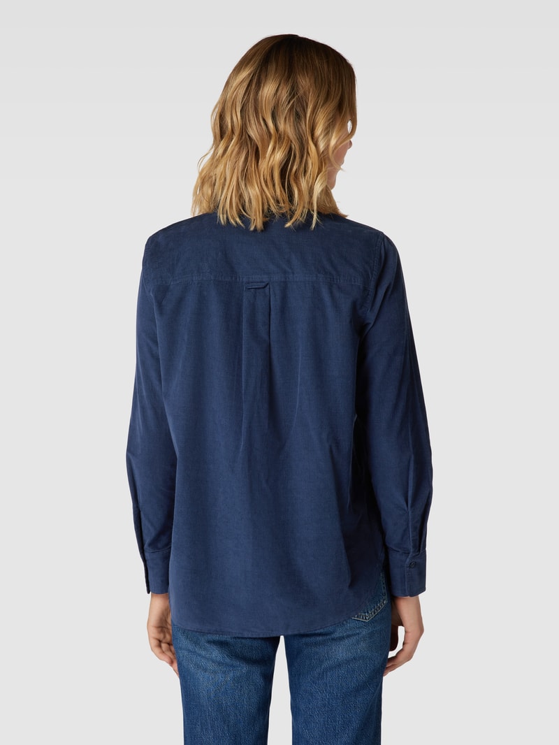 Hemdbluse aus Feincord in marineblau