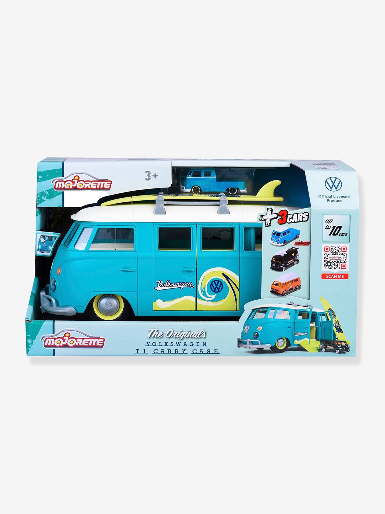 Majorette Spielzeug-Autotransporter Volkswagen The Originals Carry Case MAJORETTE mit 3 Autos - blau
