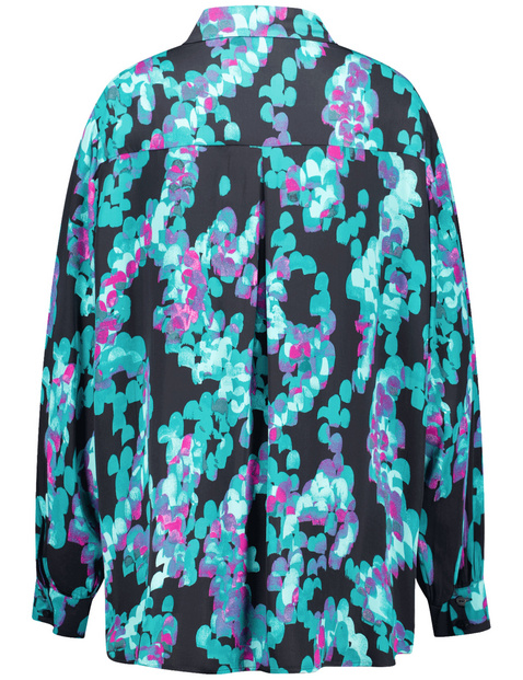 Lange Hemdbluse mit Allover-Print