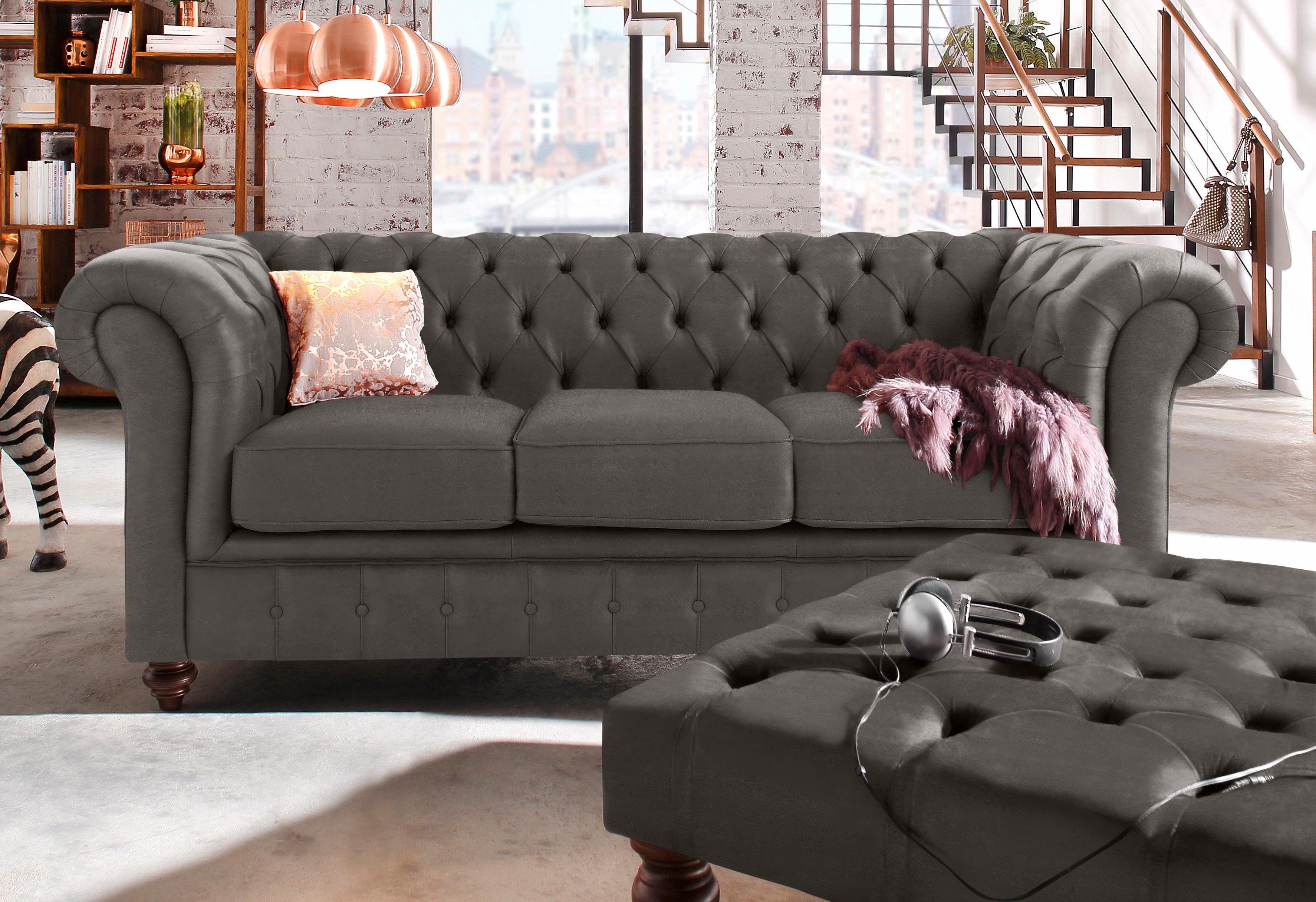 Home affaire Chesterfield-Sofa Chesterfield, mit Knopfheftung, auch in Leder