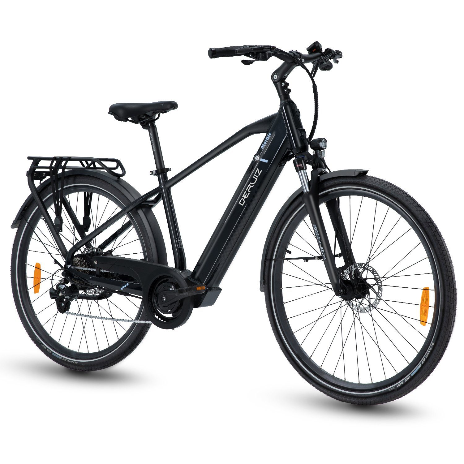 DERUIZ E-Bike Marble 28 Zoll für Herren, 644wh Trekking Ebike Cityrad, 8 Gang Schiamano Schimano ALTUS 11-32T Schaltwerk, Kettenschaltung, Heckmotor, 644,00 Wh Batterie, (mit Akku-Ladegerät, mit Werkzeug), 644Wh Batterien mit großer Kapazität maxmal