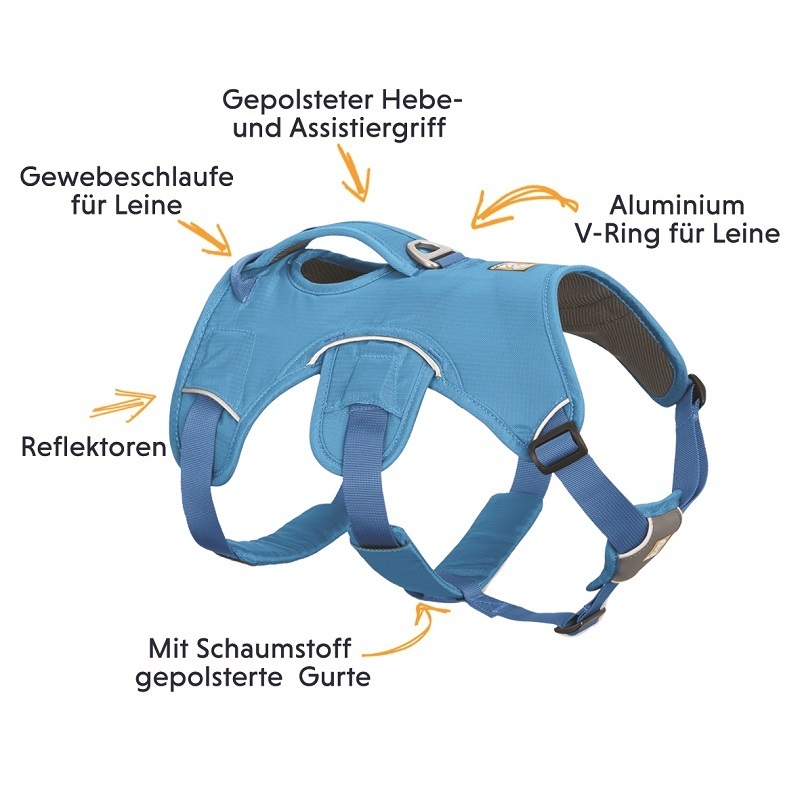 Ruffwear Hundegeschirre Ruffwear Geschirr Webmaster blau M