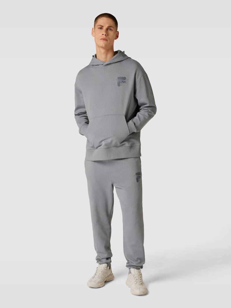 Oversized Hoodie mit Label-Stitching Modell 'BAAR' in anthrazit