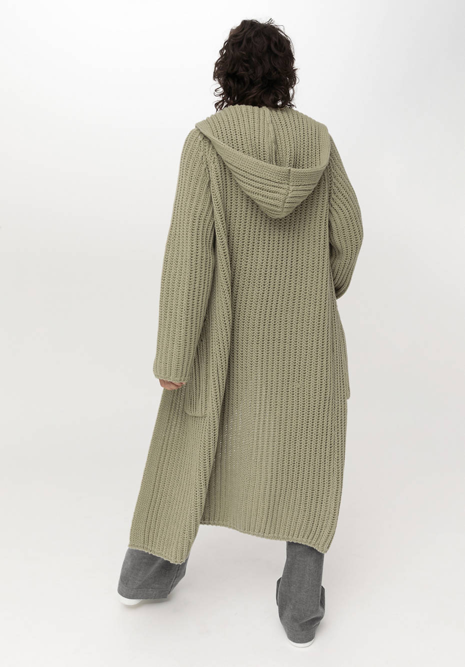 Strickmantel aus Bio-Baumwolle und Bio-Merinowolle