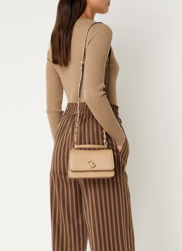 Michael Kors Delancey Small leather shoulder bag with detachable shoulder strap