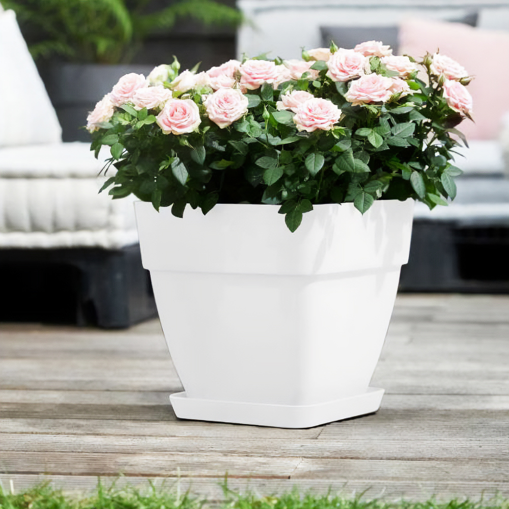 Casaria Deuba® Blumentopf Weiß 30x29x29cm 15,1L