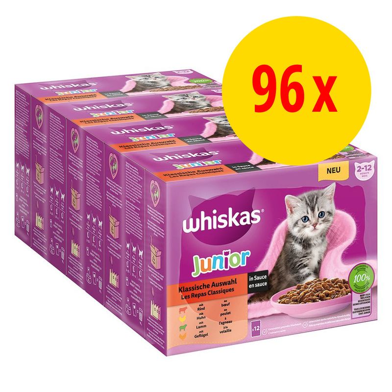 Jumbopack Whiskas Junior Frischebeutel 96 x 85 g