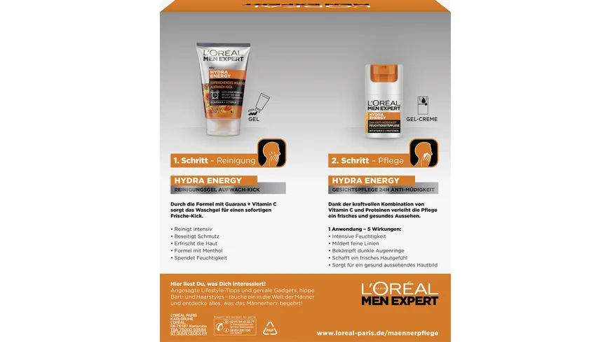 L'Oréal Men Expert HydraEnergy Gesicht Wash+Creme