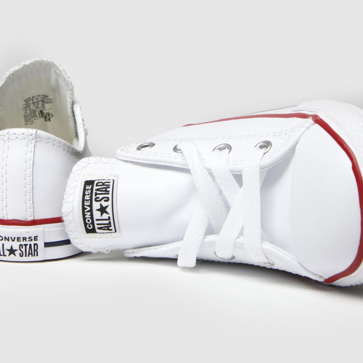 Converse vita & röda All Star Lo småbarnsskor