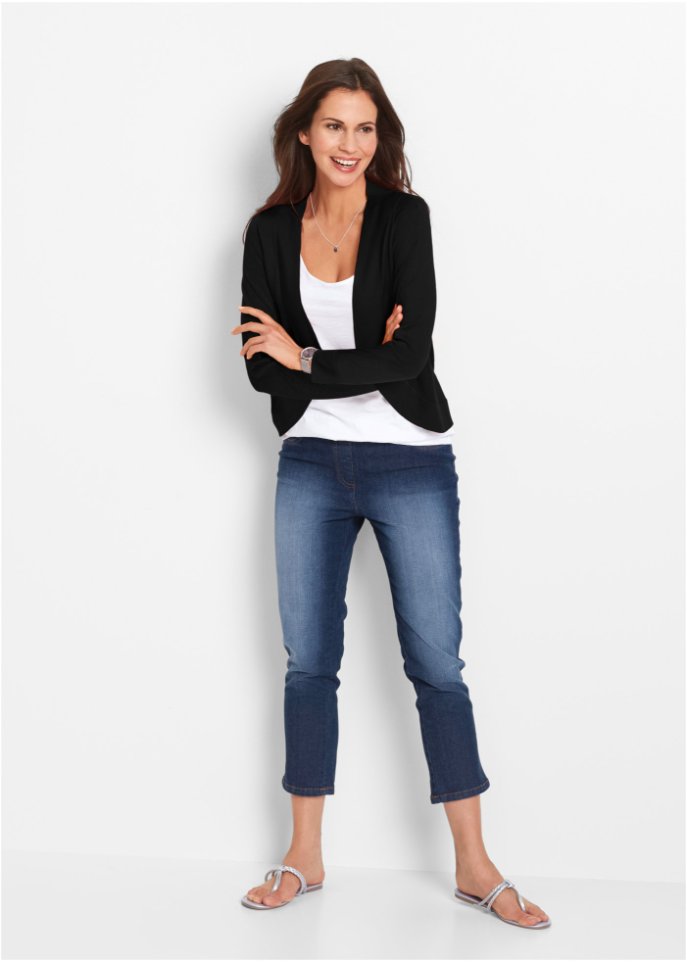 Kurze Stickjacke, langarm