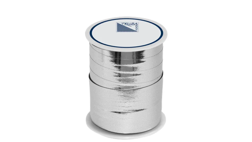 TRUBA Spiegelglanzband uni silber 50 m