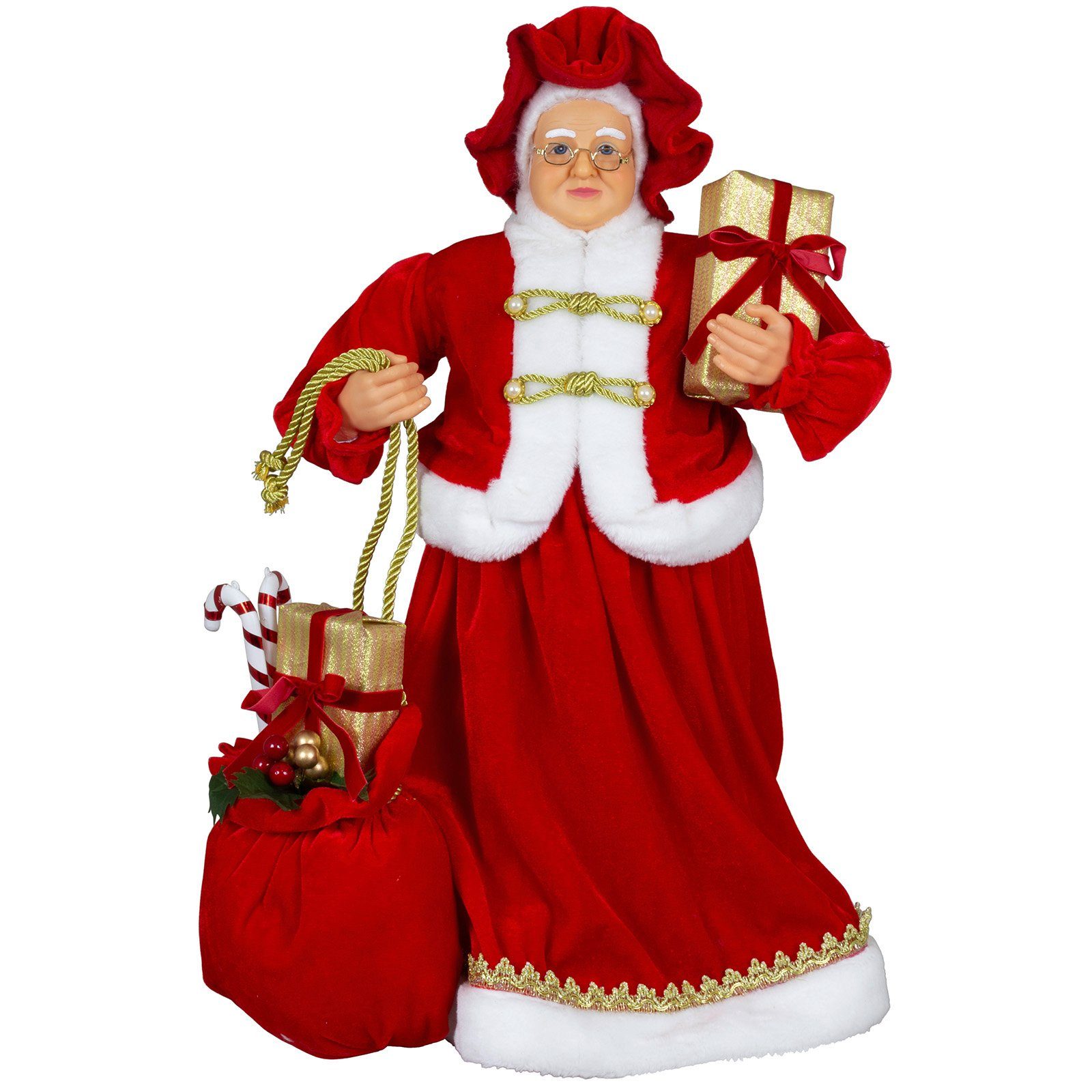 Christmas Paradise Weihnachtsfigur Weihnachtsfrau 60cm Alma Mrs. Santa (Deko Figur, 1 St., stehend), Weihnachten
