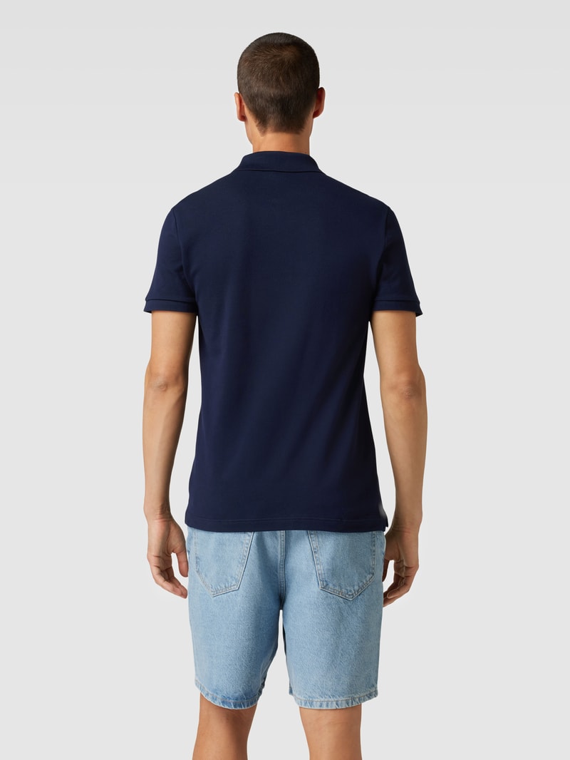 Poloshirt mit Logo-Stitching in marineblau