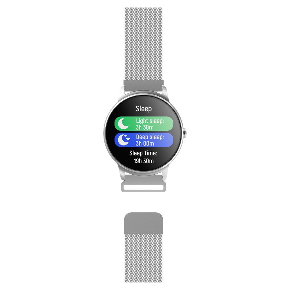 Forever Fitness-Tracker Forever Forevive 2 Wasserdicht IP67 Smart Watch Android iOS Silber