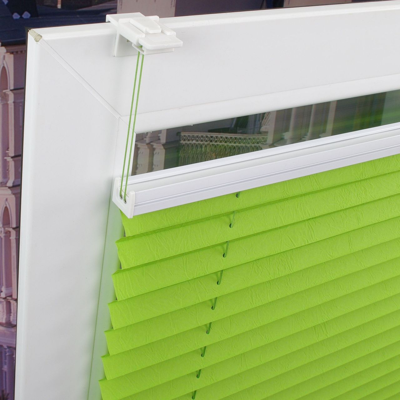 Bella Casa Klemmfix-Plissee verspannt, 150 x 80 cm, Apple Green