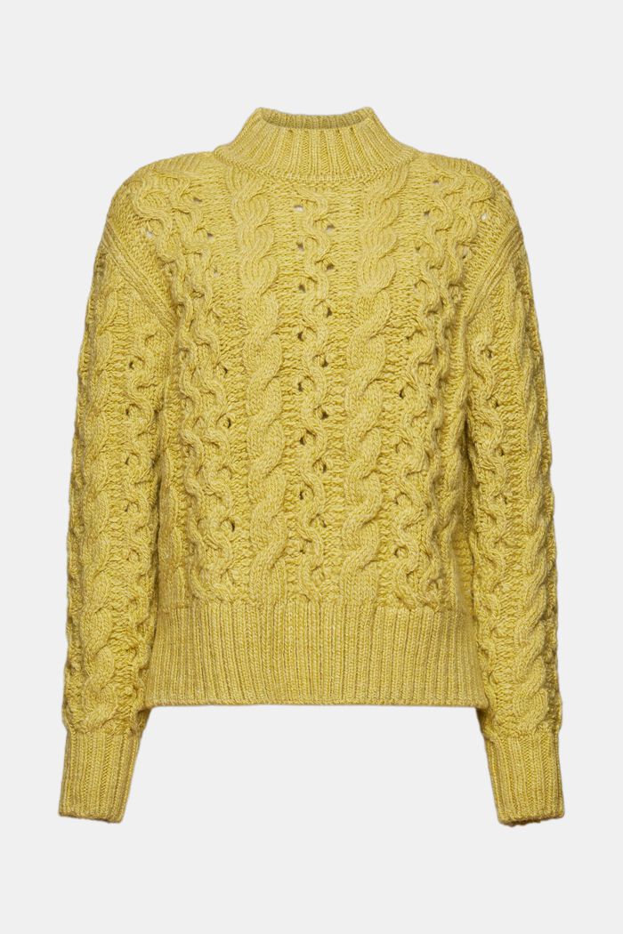 Zopfstrickpullover aus Wollmix