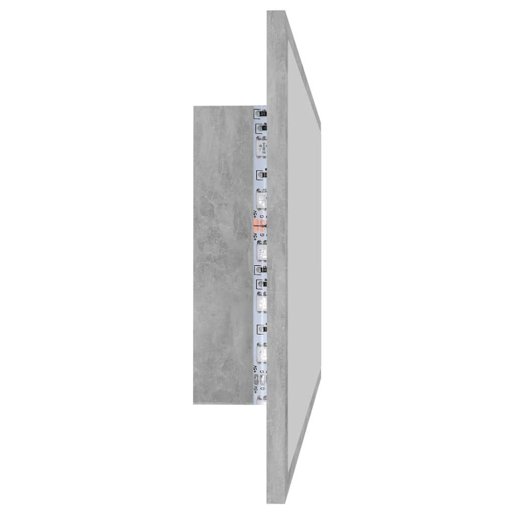 vidaXL Badezimmerspiegelschrank LED-Badspiegel Betongrau 90x8,5x37 cm Acryl (1-St)