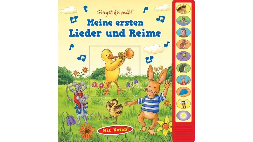 Meine ersten Lieder und Reime - Vorlese-Pappbilderbuch mit Sound