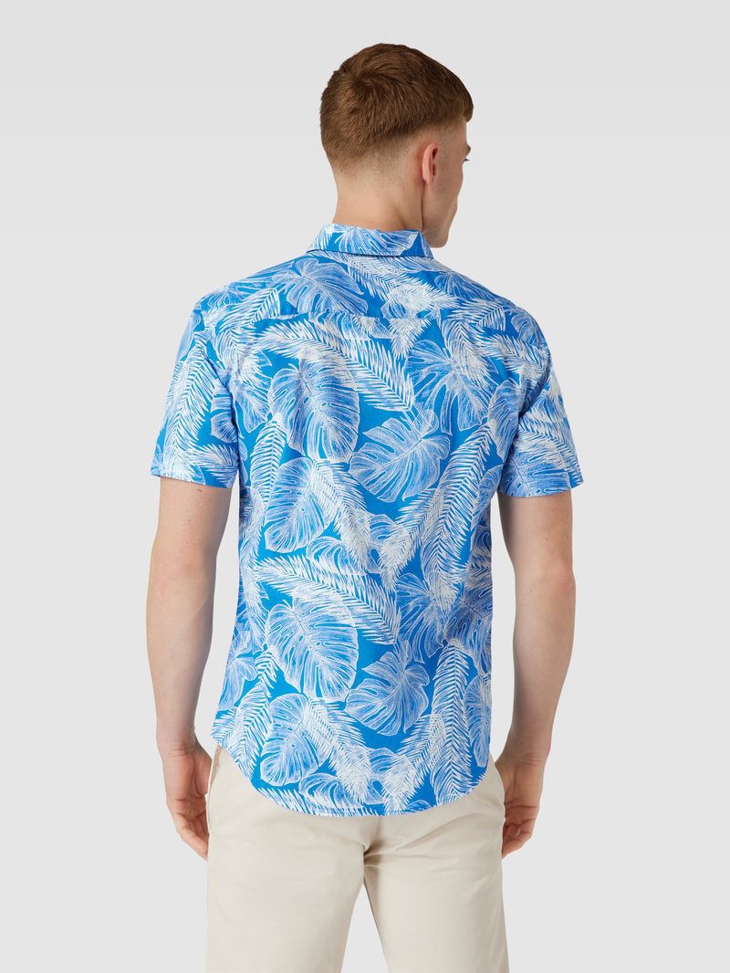 Freizeithemd mit Kentkragen in royalblau