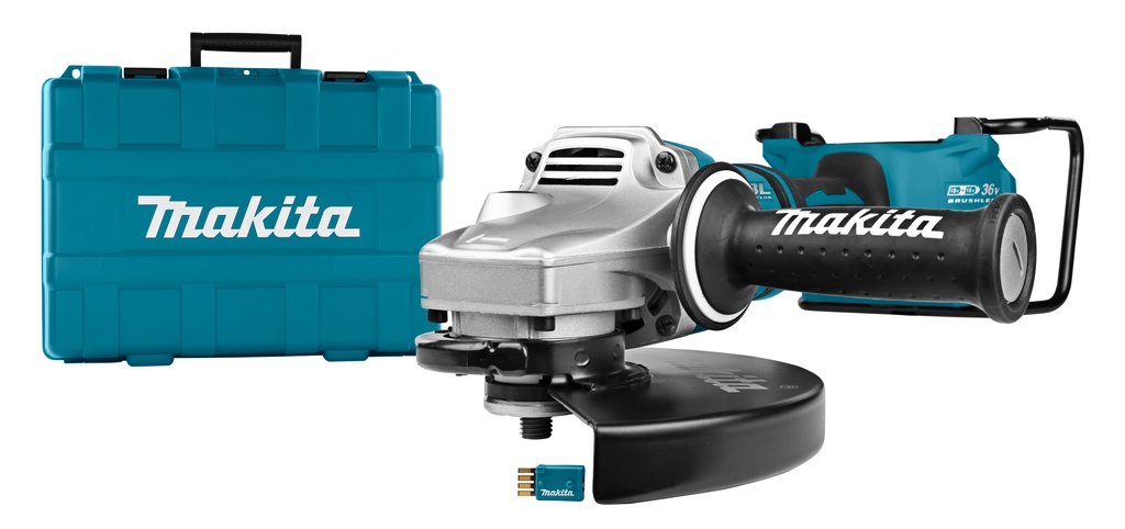 Makita DGA901ZKU1 Polizor unghiular 2 x 18V 230 mm cu transmițător AWS, fără baterii și încărcător