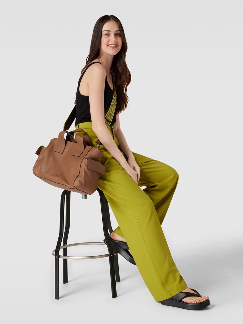 Shopper mit Label-Details Modell 'Sienna' in haselnuss braun