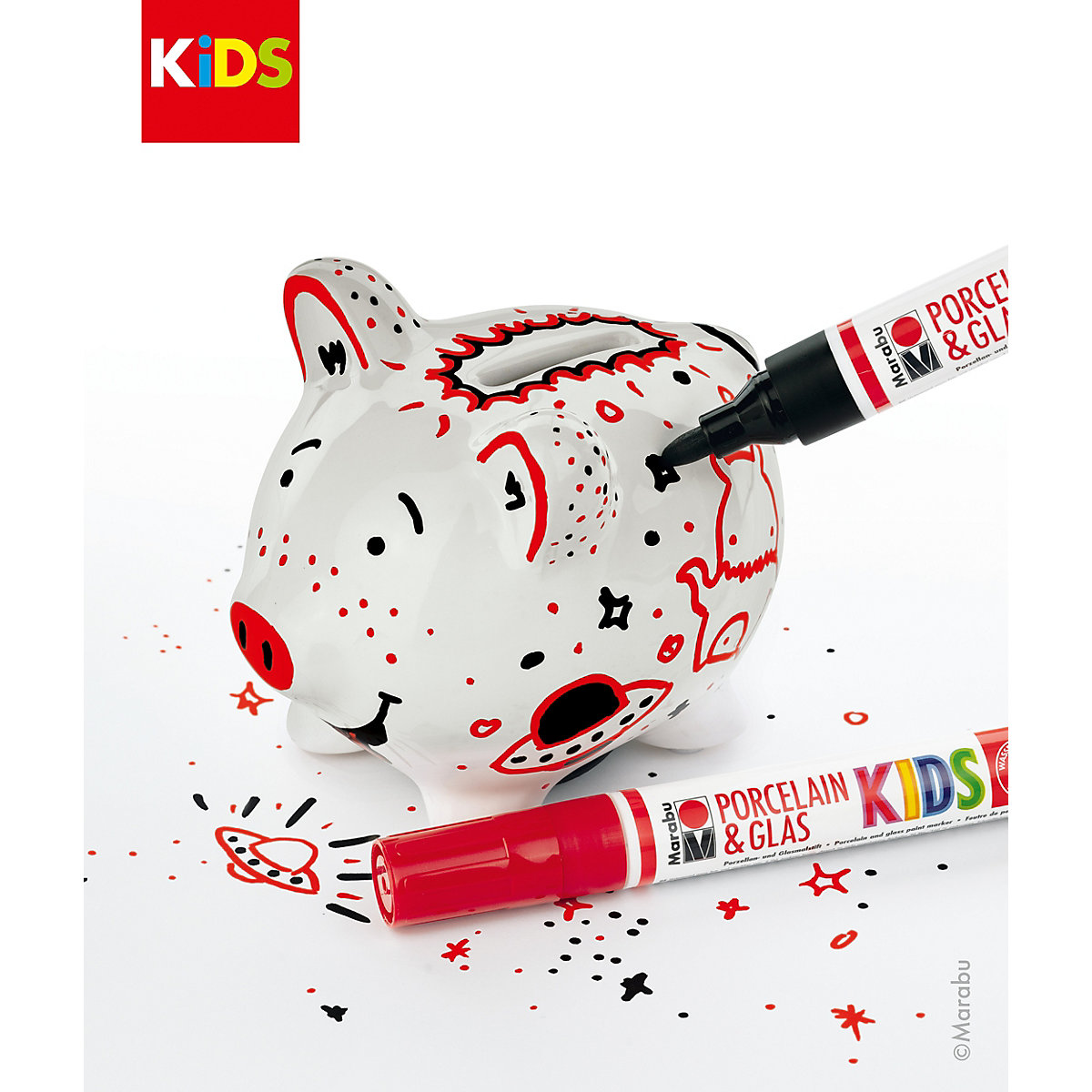 KiDS Porcelain & Glas Painter - Sparschwein-Set